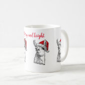 Merry and bright customisable Llama fun Christmas  コーヒーマグカップ (正面右)