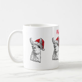 Merry and bright customisable Llama fun Christmas コーヒーマグカップ