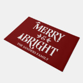 Merry and Bright Cute Christmas Family ドアマット (アングル)