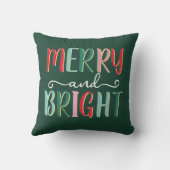 MERRY AND BRIGHT Festive Christmas Holiday クッション (裏面)