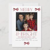 Merry and Bright festive family photo Christmas シーズンカード (正面)