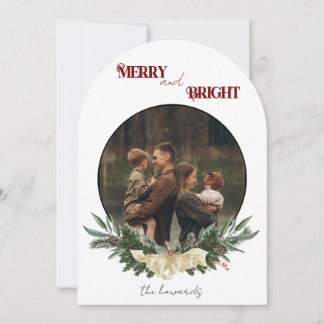 Merry and Bright Flat Holiday Card シーズンカード