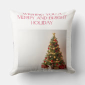 Merry and Bright Holiday Christmas Tree Throw Pill クッション (裏面)