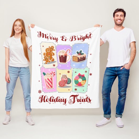 Merry and Bright Holiday Treats Christmas Dessert フリースブランケット (インサイチュ)