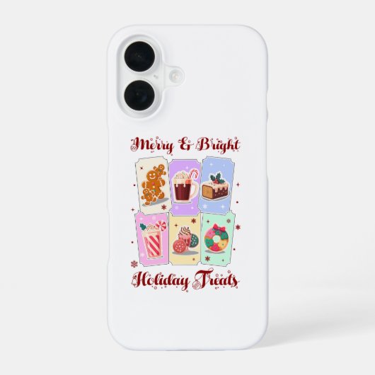 Merry and Bright Holiday Treats Christmas Dessert iPhone 16ケース (裏面)
