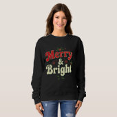 Merry and bright  minimal chic Santa christmas tee スウェットシャツ (正面フル)