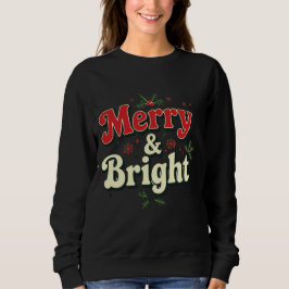 Merry and bright  minimal chic Santa christmas tee スウェットシャツ