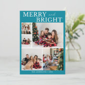 Merry and Bright Minimalist photo Family Christmas 招待状 (スタンド正面)