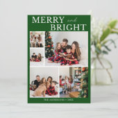 Merry and Bright Minimalist photo Family Christmas 招待状 (スタンド正面)