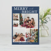 Merry and Bright Minimalist photo Family Christmas 招待状 (スタンド正面)