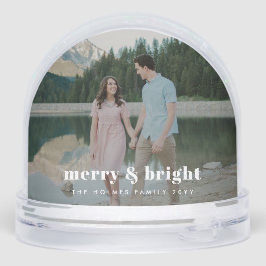 Merry and Bright | Modern Christmas Couple Photo (裏面)