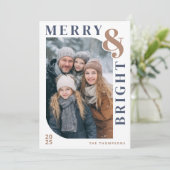 Merry and Bright Modern Christmas Photo シーズンカード (スタンド正面)