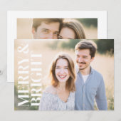 Merry and Bright Modern Holiday Photo Card シーズンカード (正面/裏面)