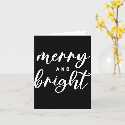 Merry And Bright Modern Red Womens Christmas  カード (黄色い花)