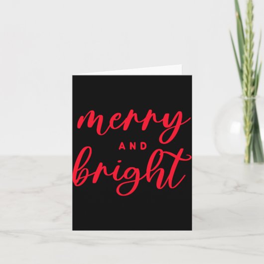 Merry And Bright Modern Red Womens Christmas _1  カード (正面)