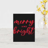 Merry And Bright Modern Red Womens Christmas _1  カード (黄色い花)