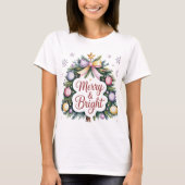 Merry and Bright Modern Women's Christmas Tシャツ (正面)