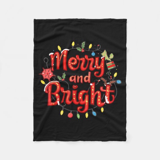 Merry And Bright Moody And Uptight Christmas Coupl フリースブランケット (正面)