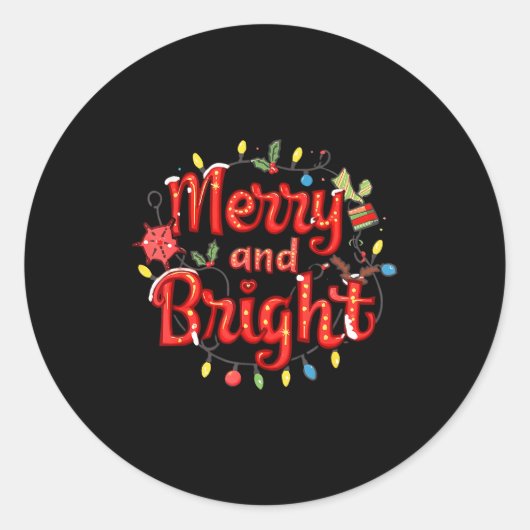 Merry And Bright Moody And Uptight Christmas Coupl ラウンドシール (正面)