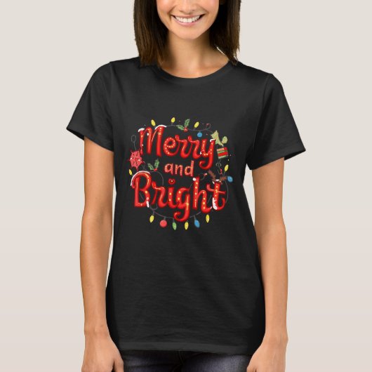 Merry And Bright Moody And Uptight Christmas Coupl Tシャツ (正面)