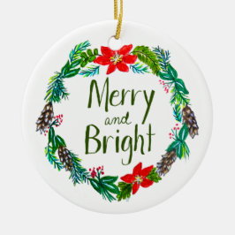 Merry and Bright Ornament セラミックオーナメント