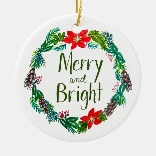 Merry and Bright Ornament セラミックオーナメント (正面)