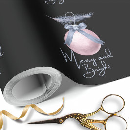Merry and Bright Ornament Pastel Christmas Gift ラッピングペーパー