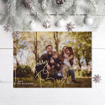 Merry and Bright Photo 箔シーズンカード<br><div class="desc">Minimal card with foil type that is editable on the foil layer</div>