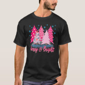 Merry And Bright Pink Christmas Tree Pink Christma Tシャツ (正面)