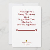 Merry and Bright Poinsettia Christmas シーズンカード (裏面)