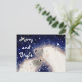 Merry and Bright Polar Bear シーズンポストカード (スタンド正面)