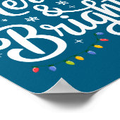 Merry And Bright Red Santa Hat Xmas Lights Holiday ポスター (角)