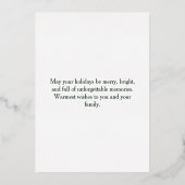 Merry and Bright Santa Sleigh Family Photo 箔シーズンカード (裏面)