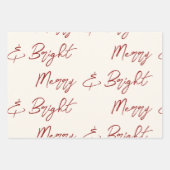 Merry and bright, Santa's hat and candy cane  ラッピングペーパーシート (正面3)