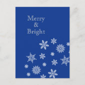 Merry and Bright Snowflakes Blue Christmas    ポストカード (正面)