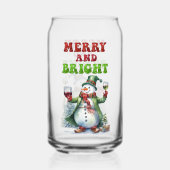 Merry and Bright Snowman  ガラス缶 (正面)