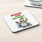 Merry and Bright Snowman  コースター (左側)