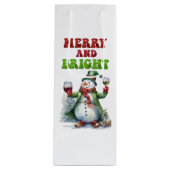 Merry and Bright Snowman ワインギフトバッグ (正面)