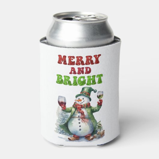 Merry and Bright Snowman  缶クーラー (缶正面)