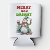 Merry and Bright Snowman 缶クーラー (正面)