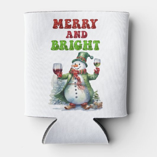 Merry and Bright Snowman  缶クーラー (正面)