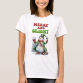 Merry and Bright Snowman  Tシャツ (正面)