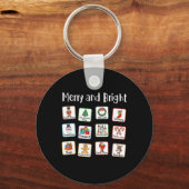 Merry And Bright Speech Therapist Aac Slp Christma キーホルダー (正面)