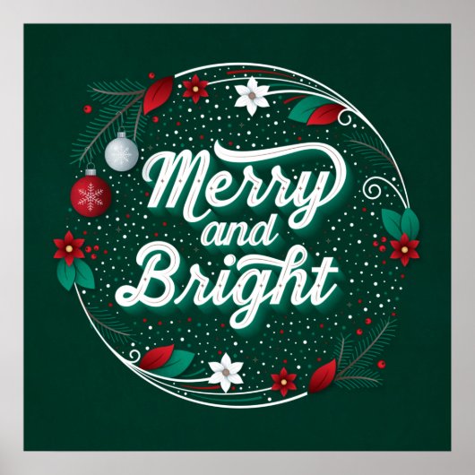 Merry and Bright Square Poster (24x24) ポスター (正面)