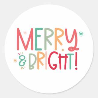 Merry and Bright Sticker ラウンドシール