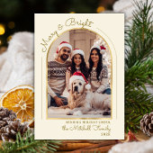 Merry and Bright Year in Review Gold Arch Photo シーズンカード