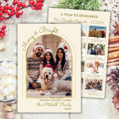 Merry and Bright Year in Review Gold Arch Photo シーズンカード