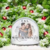 Merry and Engaged Couple Photo Holly Script (クリスマス)