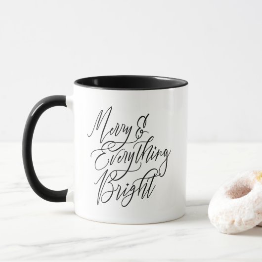 Merry and Everything Bright Inspirational Mug マグカップ (ドーナツ)