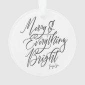 Merry and Everything Bright Round Christmas オーナメント (裏面)